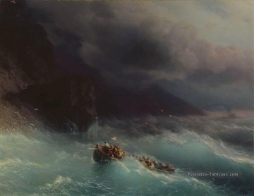 romantique romantisme Tableau Peinture - le naufrage sur la mer noire 1873 Romantique Ivan Aivazovsky russe